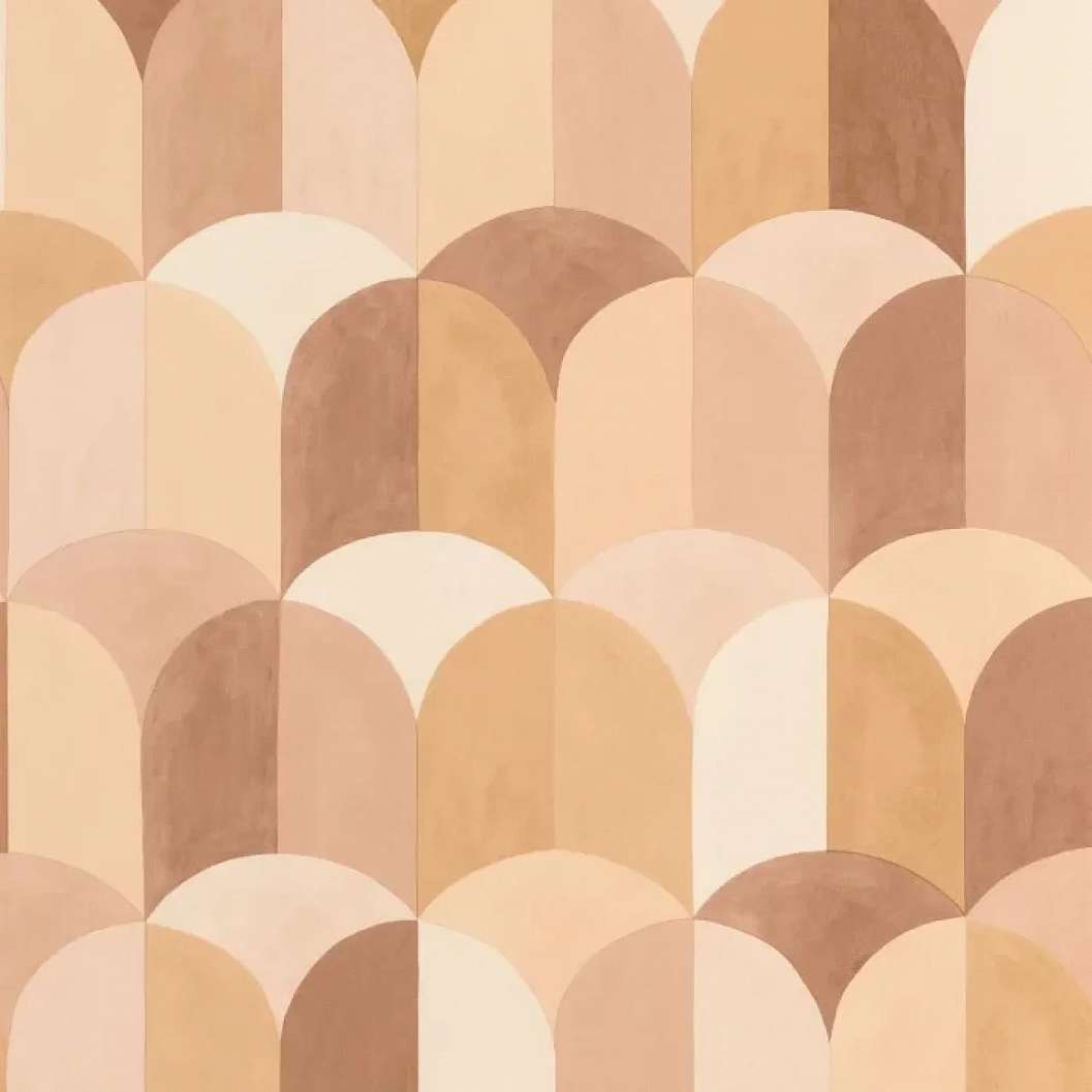 Mosható design tapéta nagy pikkely csempe mintás barna színben