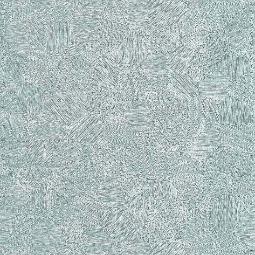 Mosható design tapéta ötszöges geometriai mintával kék színben