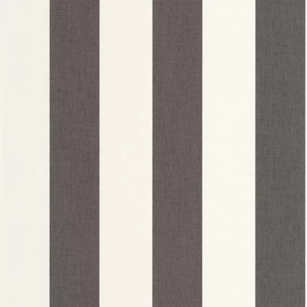 Mosható design tapéta széles csíkos mintás grafitszürke és krém színben