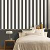 Mosható design tapéta széles csíkos mintás grafitszürke és krém színben