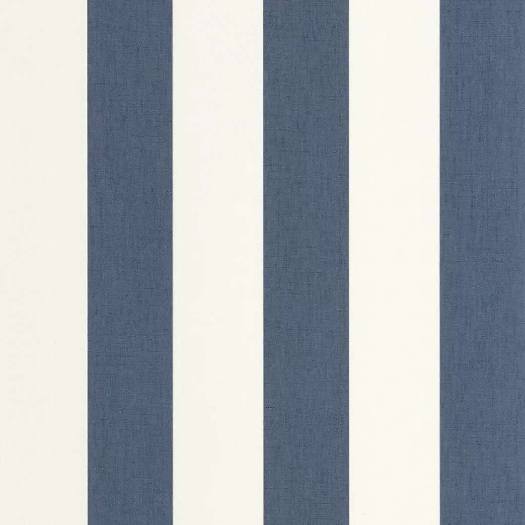 Mosható design tapéta széles csíkos mintás matrózkék és krém színben