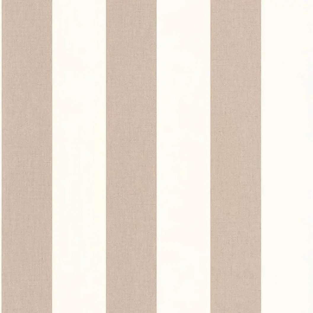 Mosható design tapéta széles csíkos mintás tóp és krém színben