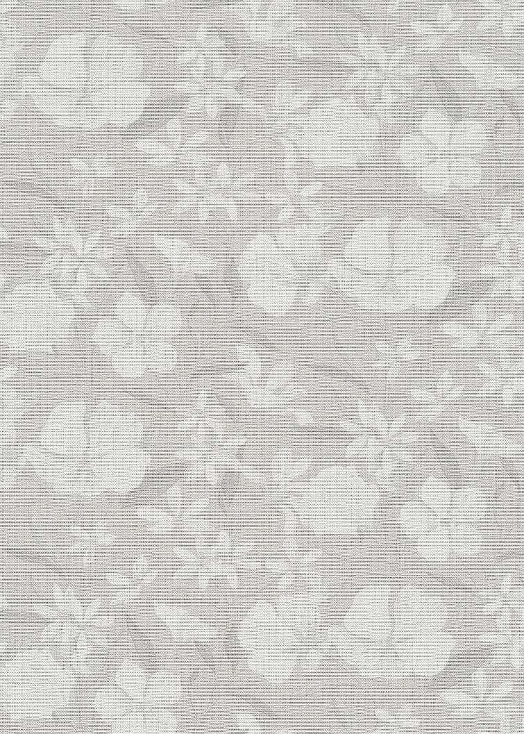 Mosható design tapéta virág sziluett mintával hidegszürke színben