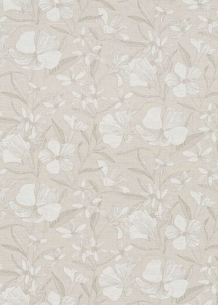 Mosható design tapéta virág sziluett mintával tope színben