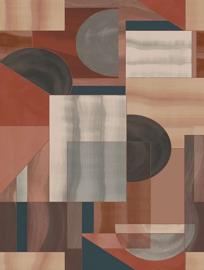 Mosható vinyl fotótapéta barna,fehér színű geometriai absztrakt modern stílusban