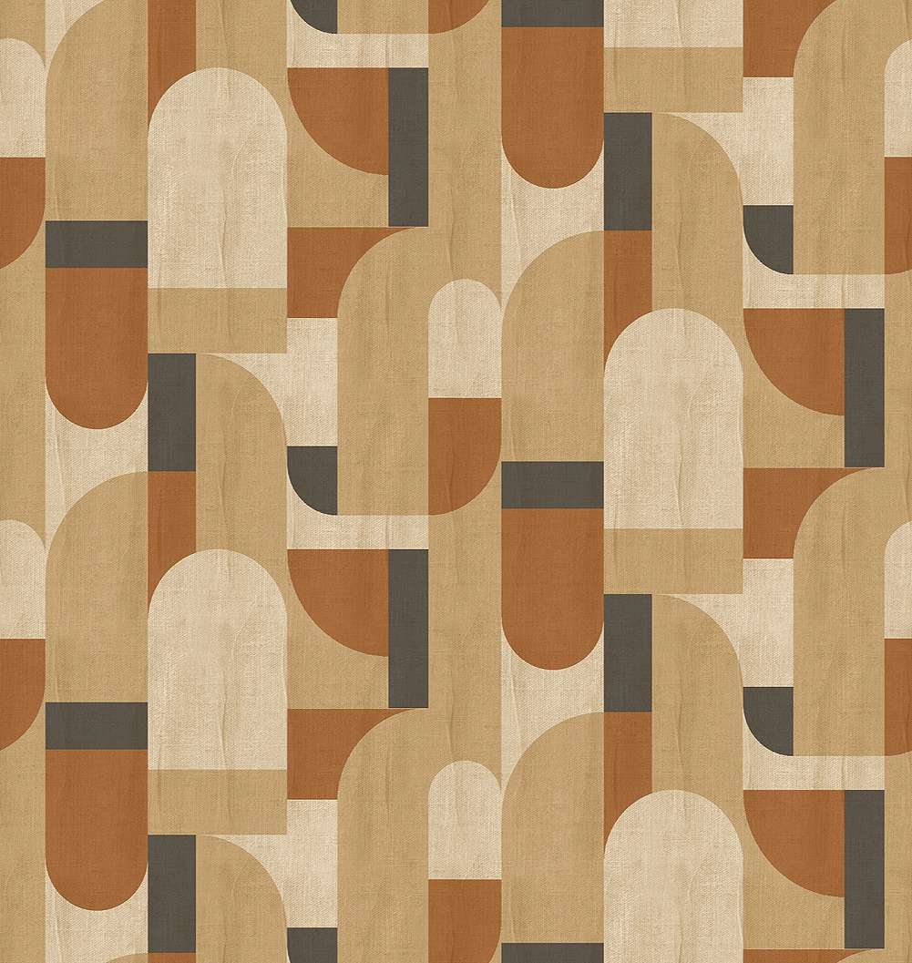 Mosható vinyl fotótapéta beige, homok barna és szürke színű geometriai mintás