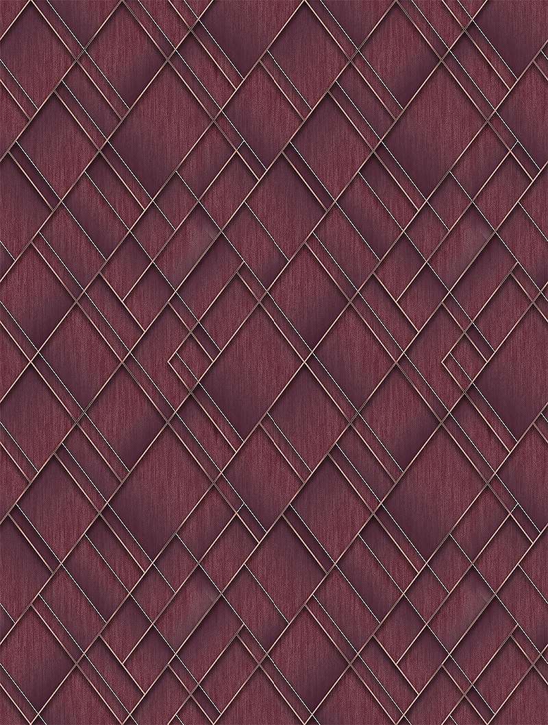 Mosható vinyl fotótapéta bordó, arany színű absztrakt geometriai mintával