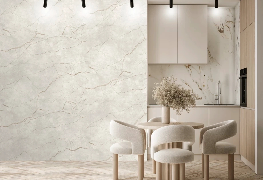 Mosható vinyl fotótapéta fehér gránit mintás