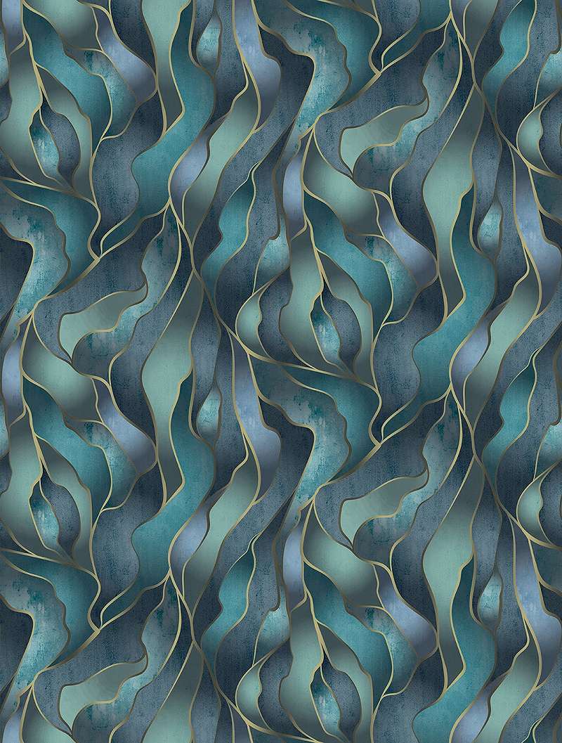 Mosható vinyl fotótapéta kék és zöld színű absztrakt mintás modern és elegáns stílusban