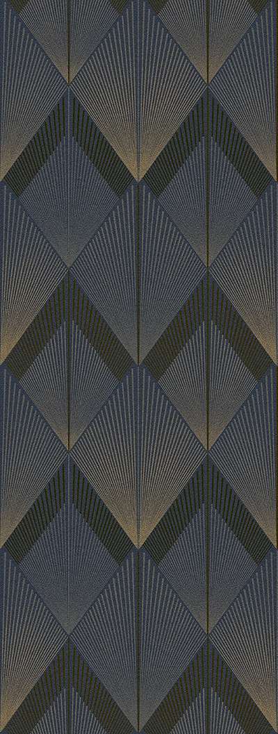 Mosható vinyl fotótapéta kék rombusz mintával arany csíkokkal