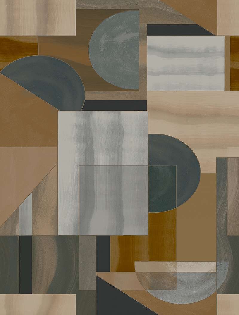 Mosható vinyl fotótapéta mogyoró barna, homok színű geometriai absztrakt modern stílusban