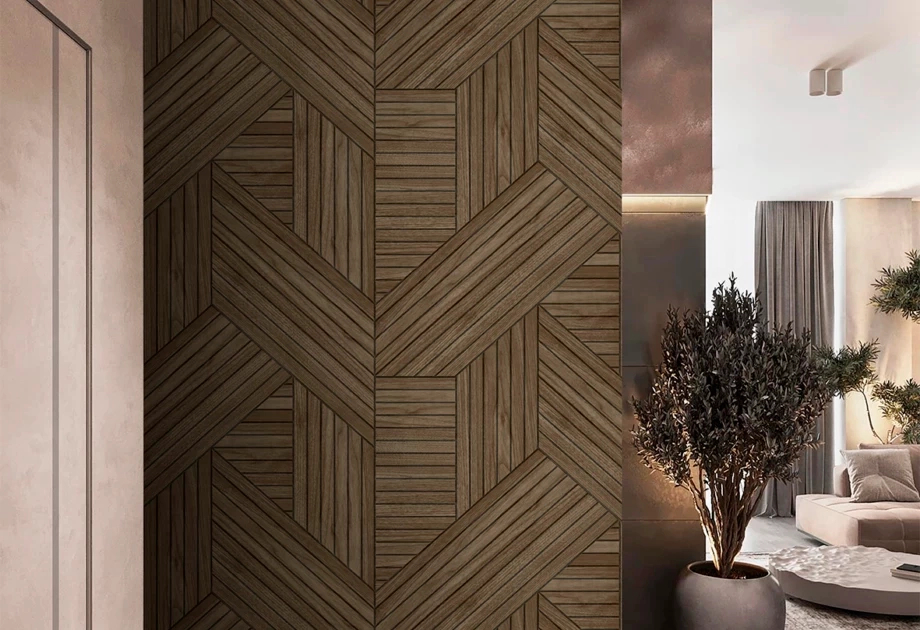 Mosható vinyl fotótapéta sötét barna színű faparketta mintával