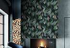 Mosható vinyl fotótapéta sötét szürke, zöld színű absztrakt mintás modern és elegáns stílusban