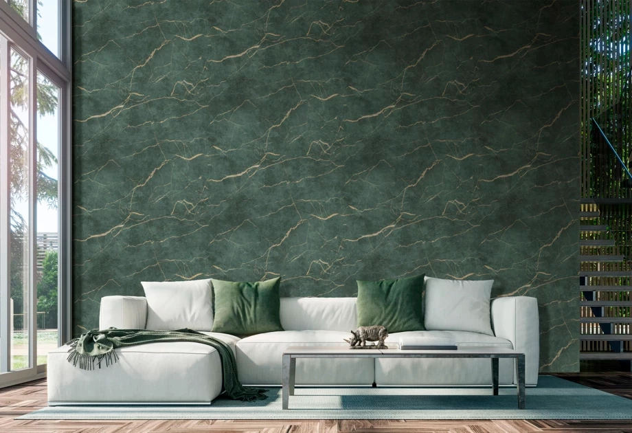 Mosható vinyl fotótapéta sötét zöld gránit mintás