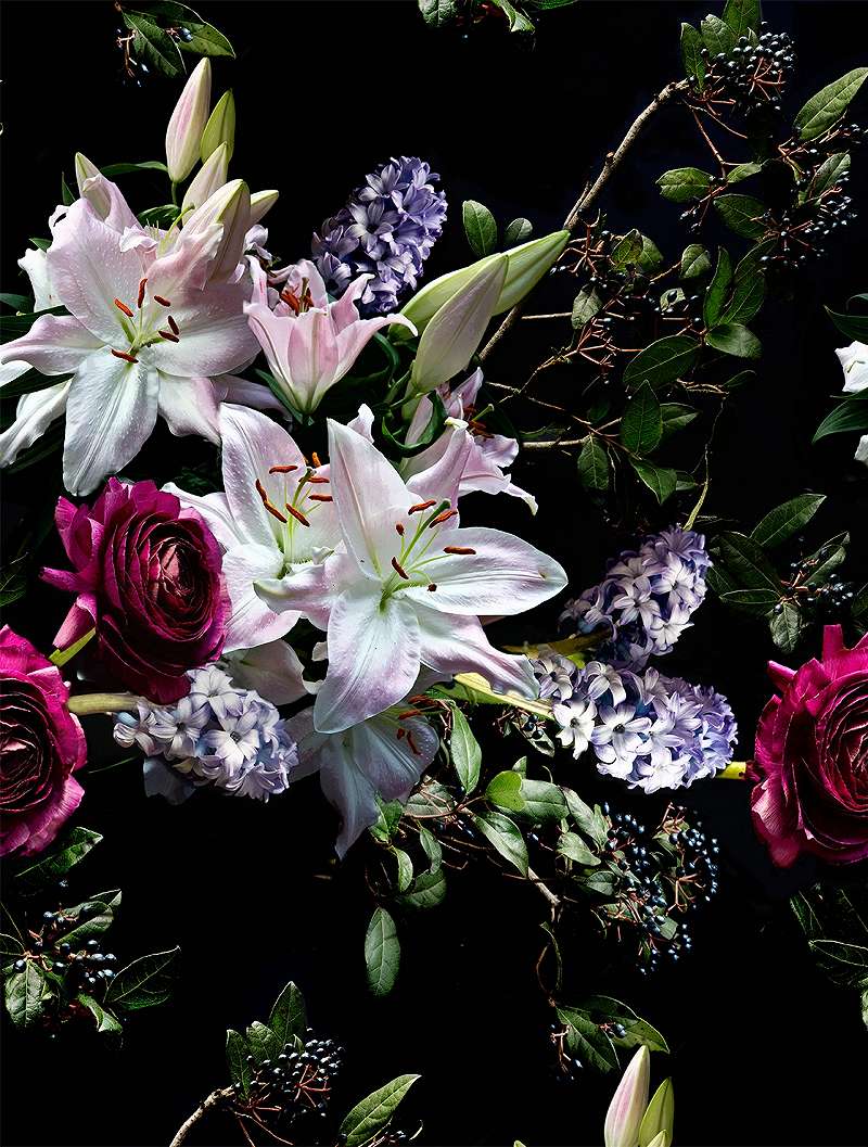 Mosható vinyl fotótapéta színes fotórealisztikus virágcsokor 