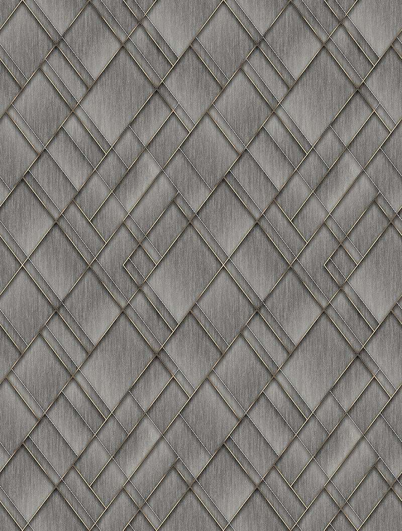 Mosható vinyl fotótapéta szürke, arany színű absztrakt geometriai mintával