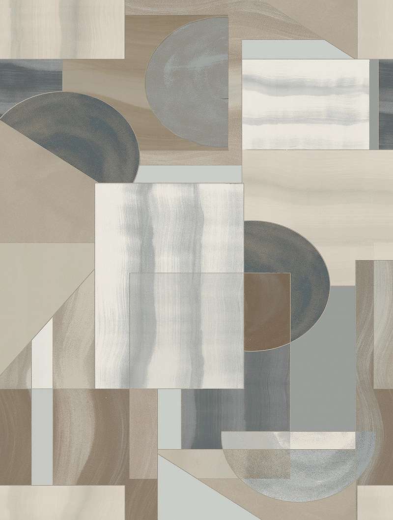 Mosható vinyl fotótapéta szürke, krém színű geometriai absztrakt modern stílusban