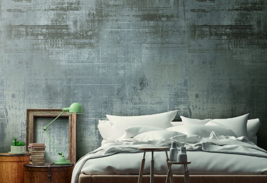 Mosható vinyl fotótapéta szürke színű festék csíkos mintával