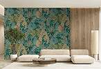 Mosható vinyl fotótapéta zöld és barna színű növényekkel