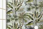 Mosható vinyl fotótapéta zöld színben pálma fa mintával