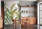 Mosható vinyl fotótapéta zöld színben pálma levél mintával