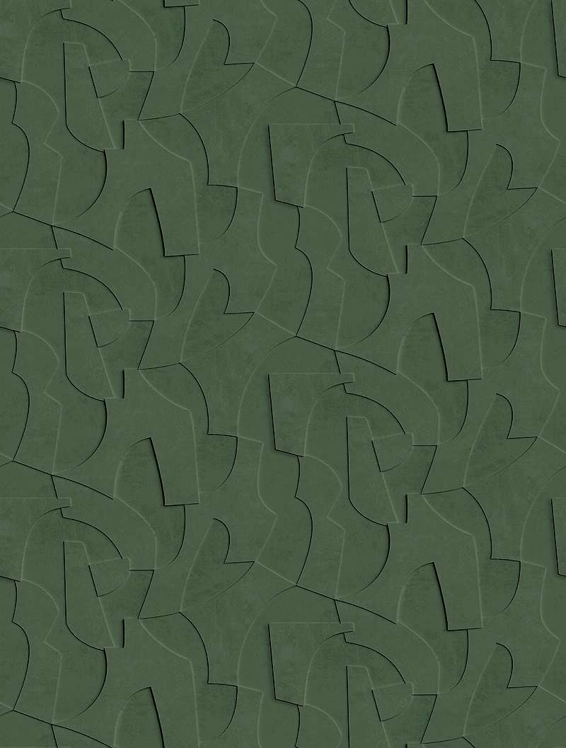 Mosható vinyl fotótapéta zöld színű 3Dhatású geometriai mintával