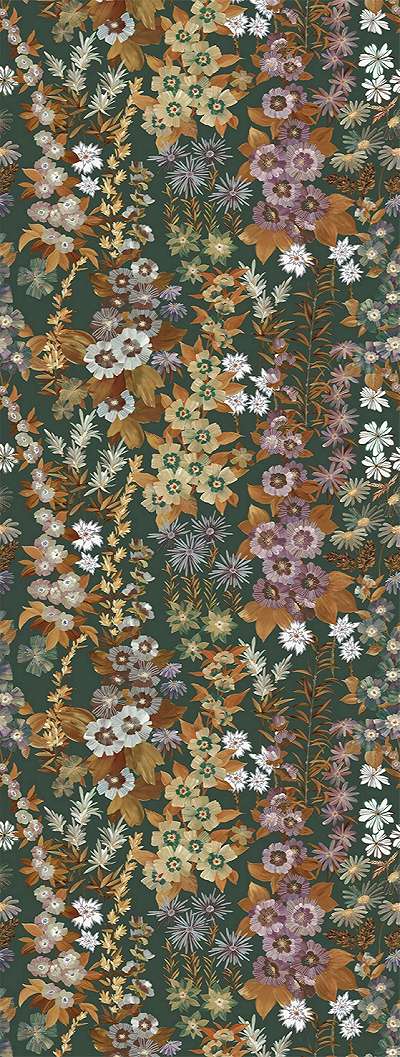 Mosható vinyl fotótapéta zöld virágos mintával