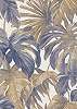 Mostható dekor tapéta pálmalevél mintával kék barnás színekkel