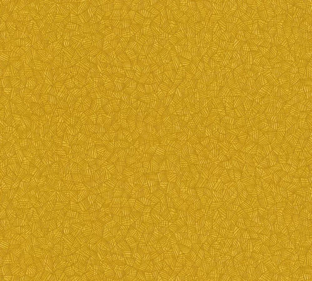Mustársárga tapéta apró modern geometrikus mintával