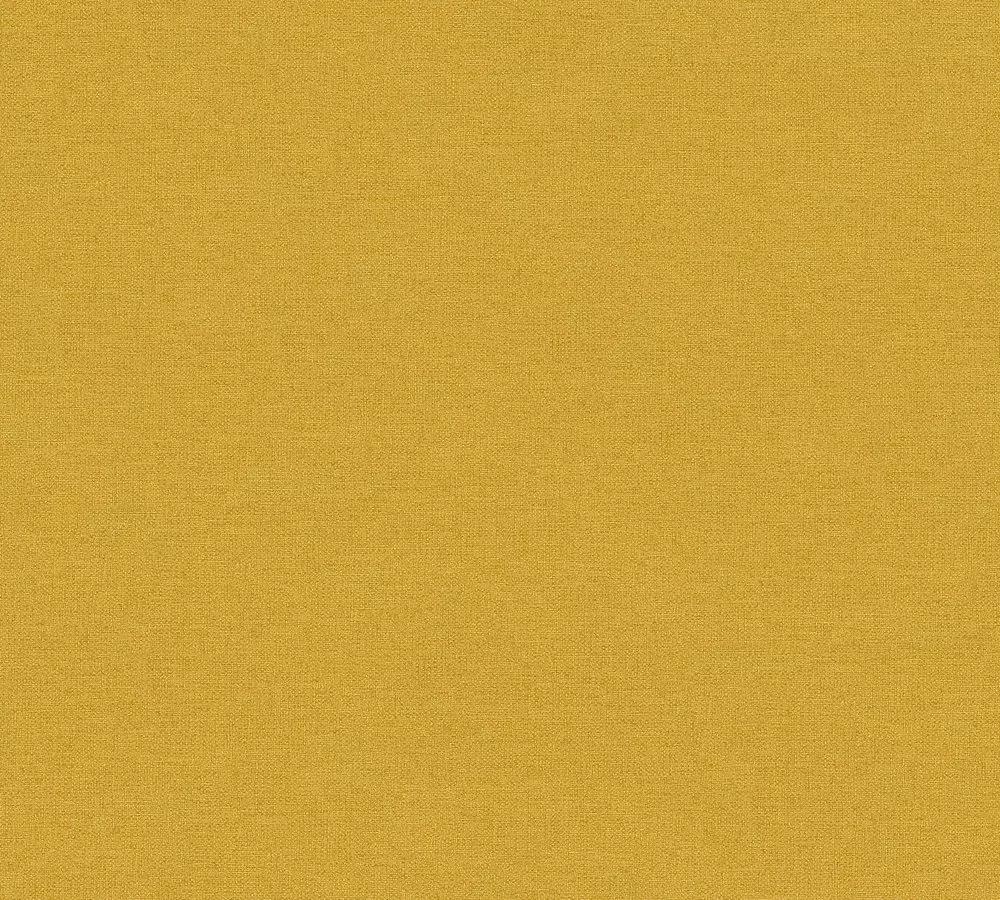 Mustársárga tapéta textil szőtt hatással vinyl felülettel