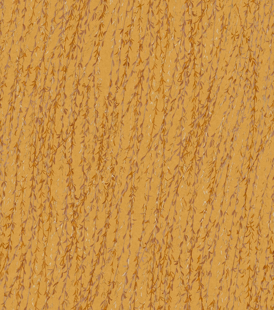 Narancssárga inda mintás struktúrált deisng tapéta