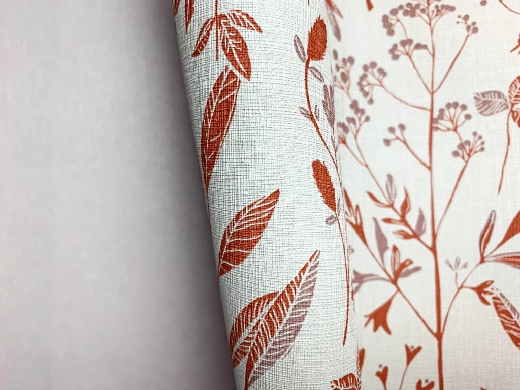 Narancssárga mezei virágmintás mosható design tapéta