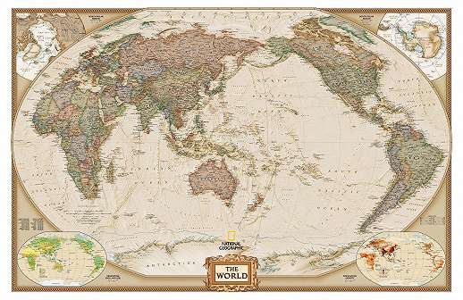 National Geographic világtérkép mintás vlies poszter tapéta