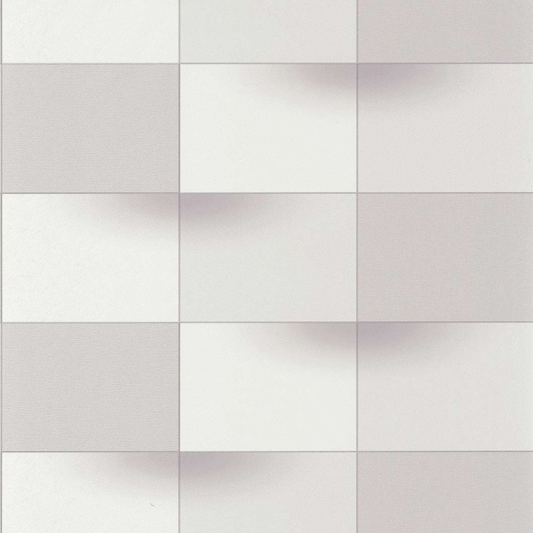 Négyszög geometria mintás 3d hatású alabástrom szürke színű design tapéta