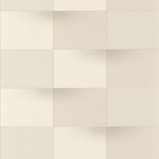 Négyszög geometria mintás 3d hatású beige színű design tapéta