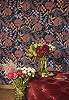 Népies angol counrty stílusú design tapéta rózsdabarna virág mintával