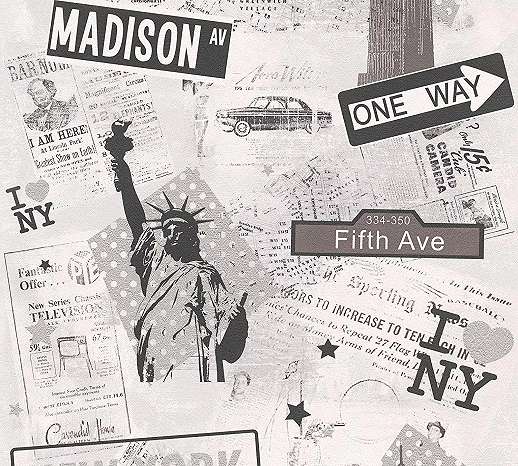 New York City gyerektapéta Amerika jellegzetes szimbólumaival