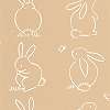 Nyuszi mintás beige színű gyerek tapéta kréta rajz stílusban 