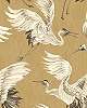 Okkersárga daru madár mintás keleties design tapéta