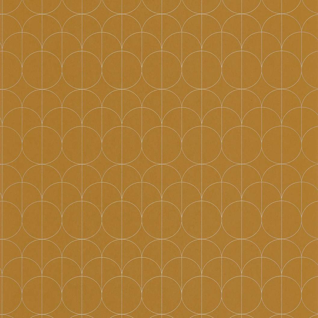 Okkersárga geometrikus art deco design tapéta