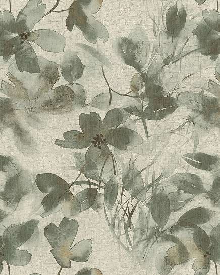 Olasz design tapéta 106cm dupla széles akvarell virág mintával