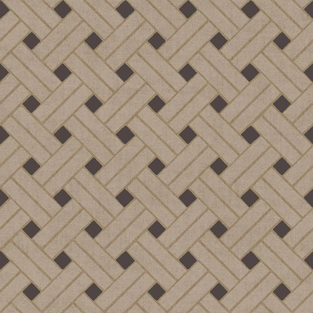 Olasz design tapéta fonott hatásu mintával barna és fekete színben