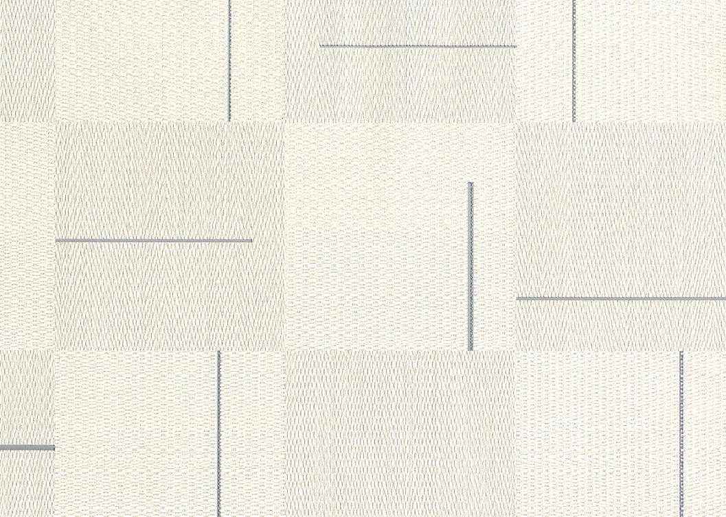 Olasz design tapéta krémfehér textilhatású alapon finom geometriai mintával