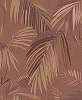 Olasz design tapéta pálmalevél mintával barna színben