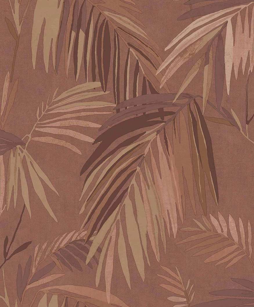 Olasz design tapéta pálmalevél mintával barna színben