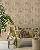 Olasz design tapéta pálmalevél mintával drapp színben