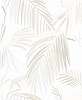 Olasz design tapéta pálmalevél mintával fehér színben