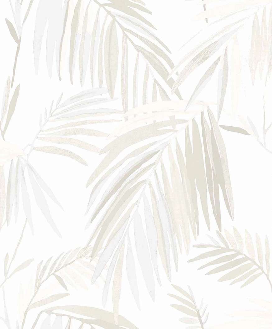 Olasz design tapéta pálmalevél mintával fehér színben