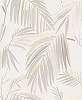 Olasz design tapéta pálmalevél mintával melegszürke színben