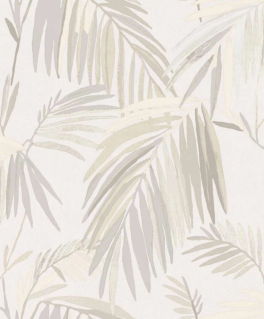 Olasz design tapéta pálmalevél mintával melegszürke színben